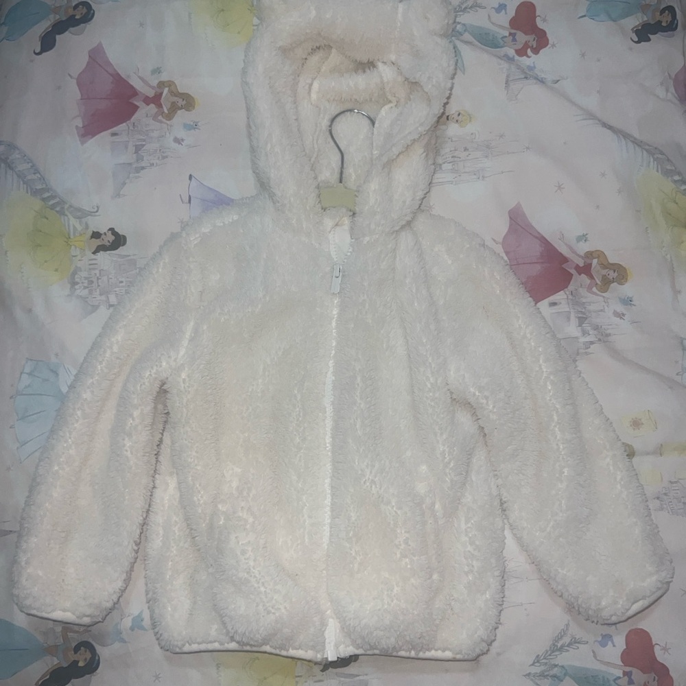 Old Navy Cream Teddy Bear Fleece Jacket 4T